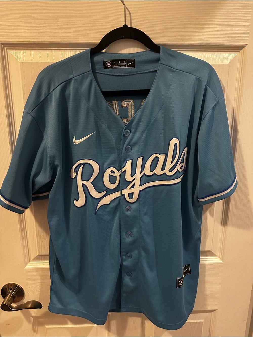 Bo Jackson #16 Kansas City Royals Nike MLB Jersey Mens Large Blue Baseball